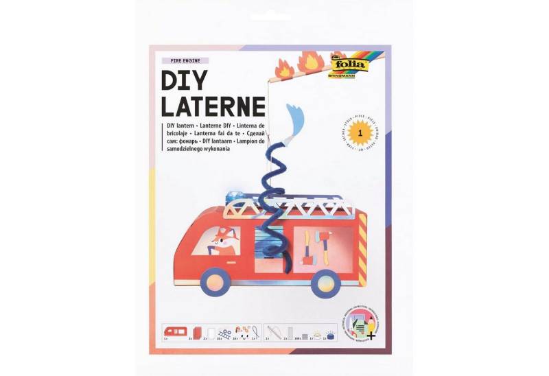 Folia Umzugslaterne folia Laternen-Bastelset FEUERWEHR mit Laternenstab 2x LED Lichter und Folia Umzugslaterne folia Laternen-Bastelset FEUERWEHR mit Laternenstab 2x LED Lichter und von Folia