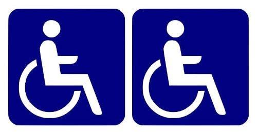 Folienjunkies 2 Rollstuhlfahrer Behindert Aufkleber Autoaufkleber 10x10cm B109, Vinyl, Blau, Sticker von Mabi-IN-Design