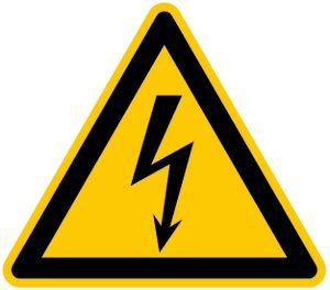 Dreifke® Warnschild, Warnung vor elektrischer Spannung W012 (Blitzpfeil) DIN EN ISO 7010 Alu geprägt gelb/schwarz 10 von Folienwerkstatt