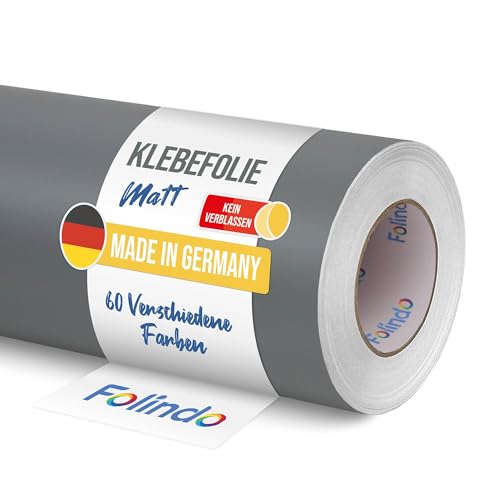 FOLINDO Möbelfolie selbstklebend 071 Grau Matt - 5m x 63 cm - Klebefolie für Möbel & Küche, selbstklebend FOLINDO Möbelfolie selbstklebend 071 Grau Matt - 5m x 63 cm - Klebefolie für Möbel & Küche, selbstklebend von Folindo