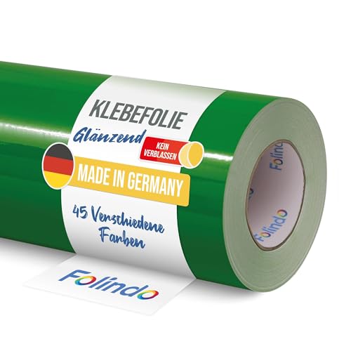 FOLINDO Möbelfolie selbstklebend 621 064 Gelbgrün Glanz Vinyl 5m x 63 cm Klebefolie Möbel, Klebefolie Küche, Möbelfolie, Folie für Möbel, Möbelfolie selbstklebende Folie, Küchenfolie selbstklebend von Folindo