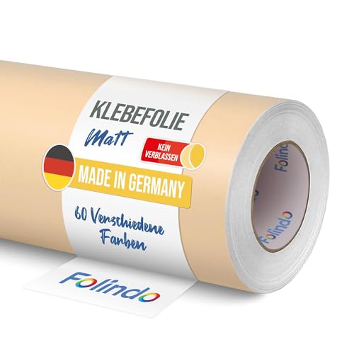 FOLINDO Möbelfolie selbstklebend 818 Safran-Gelb Matt 5m x 31,5 cm - Klebefolie Möbel, Klebefolie Küche, Möbelfolie, Folie für Möbel, Möbelfolie selbstklebende Folie, Küchenfolie selbstklebend von Folindo