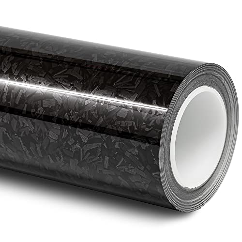 Folindo® 3D Forged Carbon Autofolie Schwarz Glanz (20,8€/m²) | 7 x 1,52 m | Selbstklebende Luftkanal Folie zur Auto Folierung | Blasenfrei von Folindo