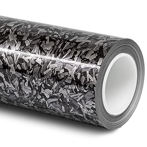 Folindo® 3D Forged Carbon Autofolie Silber Glanz (21,84€/m²) | 4 x 1,52 m | Selbstklebende Luftkanal Folie zur Auto Folierung | Blasenfrei von Folindo