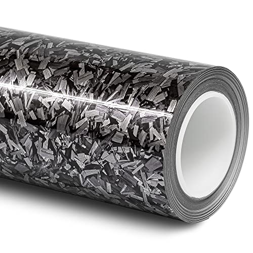 Folindo® 3D Forged Carbon Autofolie Silber Glanz (23,92€/m²) | 100 x 152 cm | Selbstklebende Luftkanal Folie zur Auto Folierung | Blasenfrei von Folindo