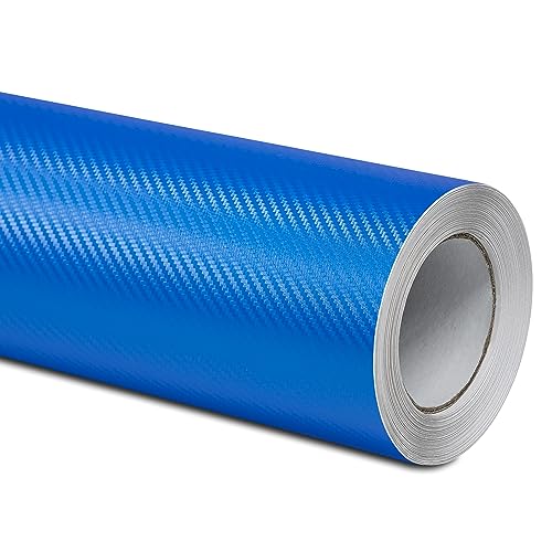 Folindo® Autofolie 3D Carbon Folie Auto Blau (15€/m²) | 100 x 152 cm | Carbonfolie für Innenraum & außen | Selbstklebende Matt Glanz Luftkanal Folie zur Auto Folierung | Blasenfrei von Folindo