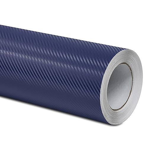 Folindo® Autofolie 3D Carbon Folie Auto Dunkel Blau (12€/m²) | 200 x 152 cm | Carbonfolie für Innenraum & außen | Selbstklebende Matt Glanz Luftkanal Folie zur Auto Folierung | Blasenfrei von Folindo