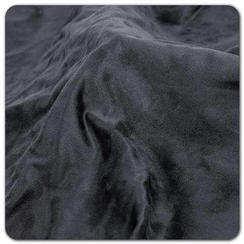 Folindo® Mikrofaserstoff Folie Dunkel Grau 30 x 152cm - Selbstklebende Luftkanal Autofolie Blasenfrei - Wildleder Velours Optik Strech Dehnbar von Folindo