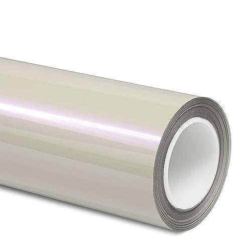 Folindo® Perlmutt Autofolie Weiss/Violett Glanz (13€/m²) | 200 x 152 cm | Selbstklebende Luftkanal Folie zur Auto Folierung | Blasenfrei Pearl Effekt Folie von Folindo