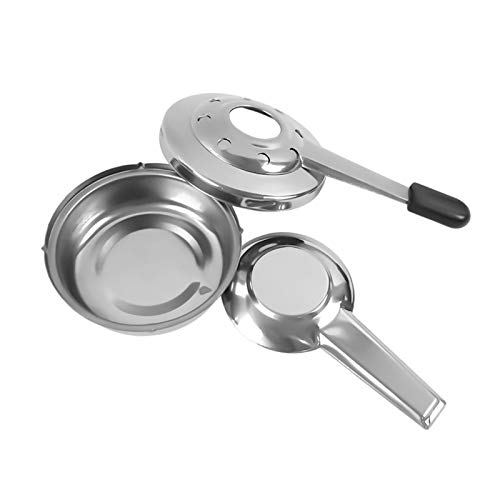 Fondue Brenner Edelstahl Pastenbrenner Fonduebrenner Mit Verbrühschutz-Griffeinsteller Für Fondue Alkohol Brenner Fondue, Mini Schokoladenkäse Fondue Set Topfbrenner, Edelstahl Tragbar von Foliner