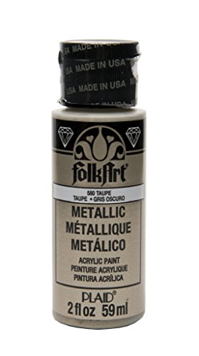 FolkArt Metallic Acrylic Paint in Assorted Colors (2 oz), 6102, Rose Gold 2 Ounce Braun Tupfen von FolkArt