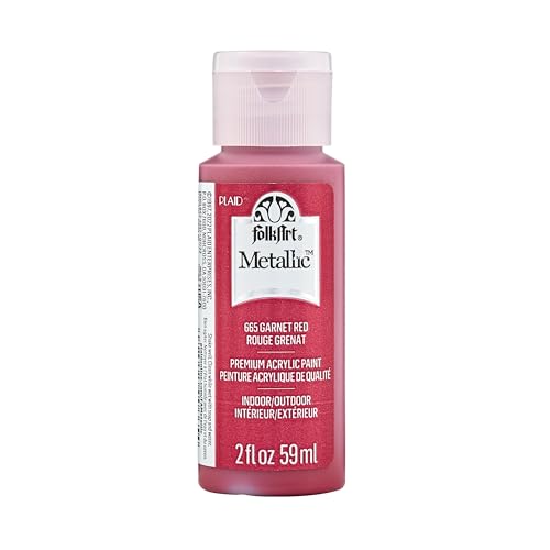 Folk Art Metallic Acrylic Paint in Assorted Colors (2 oz), 6102, Rose Gold 2 Ounce Rot (Garnet Red) von FolkArt