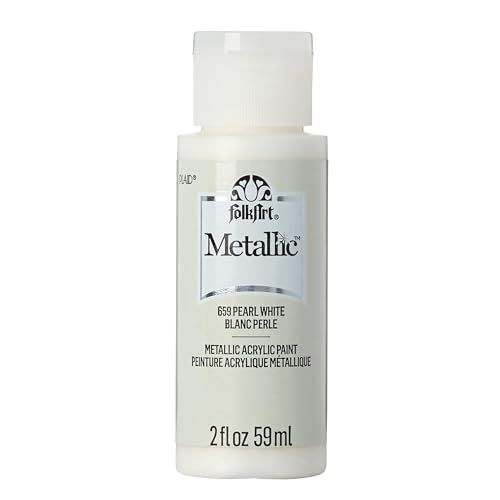 Folk Art Metallic Acrylic Paint in Assorted Colors (2 oz), 6102, Rose Gold 2 Ounce Perlweiß von FolkArt