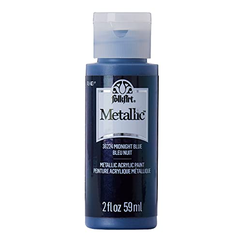 FolkArt Metallische Acryl-Bastelfarbe, Nachtblau, 59 ml, Premium-Metallic-Finish, perfekt für einfach aufzutragen, DIY-Kunst und Handwerk, 36224 FolkArt Metallische Acryl-Bastelfarbe, Nachtblau, 59 ml, Premium-Metallic-Finish, perfekt für einfach aufzutragen, DIY-Kunst und Handwerk, 36224 von FolkArt