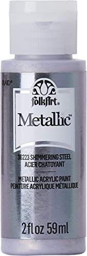 FolkArt Metallic Acrylic Paint 2oz-Shimmering Steel von FolkArt