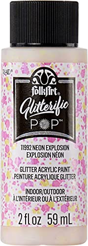 Folkart Glitterific Pop Acrylic Paint 2oz-Neon Explosion von FolkArt