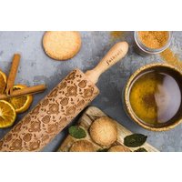 Teetasse Graviert Nudelholz Für Kekse, Prägen Nudelholz, Durch Laser, Stempel Cookies von FolkRoll