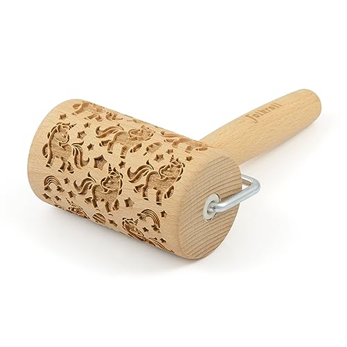 Folkroll Teigrolle Einhorn, Mini, 9.5 cm, Nudelholz, Prägerolle, Muster, Motiv, Rolle, Buchenholz, 330807 Folkroll Teigrolle Einhorn, Mini, 9.5 cm, Nudelholz, Prägerolle, Muster, Motiv, Rolle, Buchenholz, 330807 von Folkroll