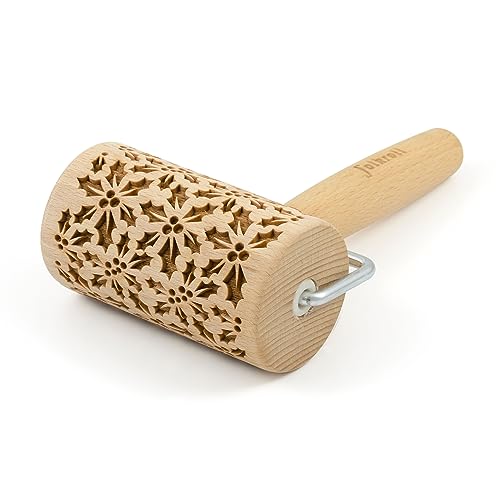 Folkroll Teigrolle Stechpalme, Mini, 9.5 cm, Nudelholz, Prägerolle, Muster, Motiv, Rolle, Buchenholz, 332870 Folkroll Teigrolle Stechpalme, Mini, 9.5 cm, Nudelholz, Prägerolle, Muster, Motiv, Rolle, Buchenholz, 332870 von Folkroll
