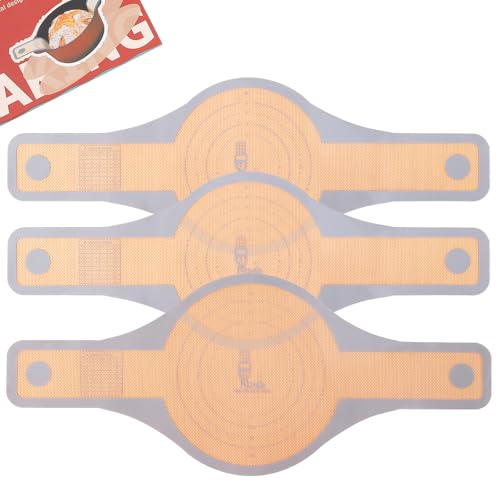 Folksy Super Kitchen Brotschlinge für Dutch Oven Silikon, 3er-Set (2 Blatteinlagen à 22,6 x 8,3 cm und 1 Blatt mit 22,6 x 9,4) (grau) von Folksy Super Kitchen