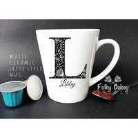 Personalisierte Latte Tasse, Tasse Mit Namen, Kaffeetasse, Kaffeeliebhaber Geschenk, Hübsche Geschenk Für Mama, Weihnachtsgeschenk von FolkyDokeyStudio