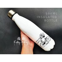 Radler Wasserflasche, Fahrradfahrerin, Personalisierte Flasche, Wärmflasche, Fahrradgeschenk, Hobbyfahrer Fahrradfahrer, Fahrradbild von FolkyDokeyStudio