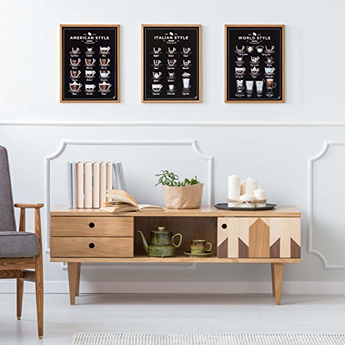 Follygraph Kaffee Bilder - Satz von 3 Drucker - Coffee Poster Set (40x50) von Follygraph