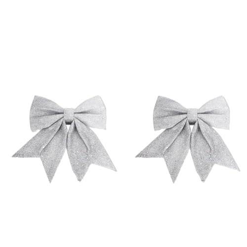 Folpus 2 Stück Weihnachtsbaum-Schleifen, Weihnachtsbaum-Ornament, Weihnachtsdekoration, kreative Weihnachtsschleifen, dekorativ für Festivals, Partys, Silber Folpus 2 Stück Weihnachtsbaum-Schleifen, Weihnachtsbaum-Ornament, Weihnachtsdekoration, kreative Weihnachtsschleifen, dekorativ für Festivals, Partys, Silber von Folpus