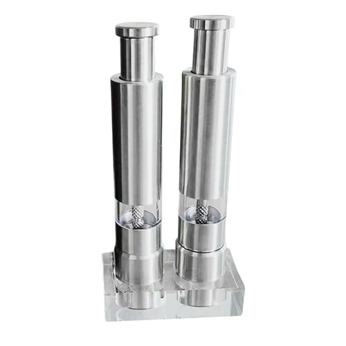 Folpus 2-teiliges Pfeffermühlen-Set, Pfeffer- und Salzmühle, Gewürzreiben, Küchenwereuge, Salz- und Pfeffermühlen für Grillabende auf Reisen, Acrylbasis von Folpus