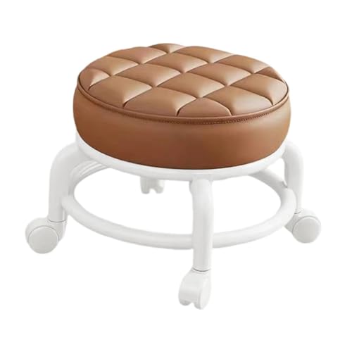 Folpus 360 ° rotierender Rollenhocker Universal Drehgeräusche niedrig geräusch leicht zu bewegen Kinderschuhwechselnder Stuhlsitz für Home Garage, Kaffee von Folpus