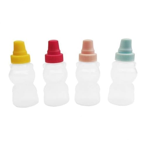 Folpus 5X 4 Stück Honig Senf Quetschflaschen, Mini Ketchup Flaschen, Tomaten Ketchup Gewürze, Zusammendrückbares Glas für Erwachsene Und Kinder von Folpus