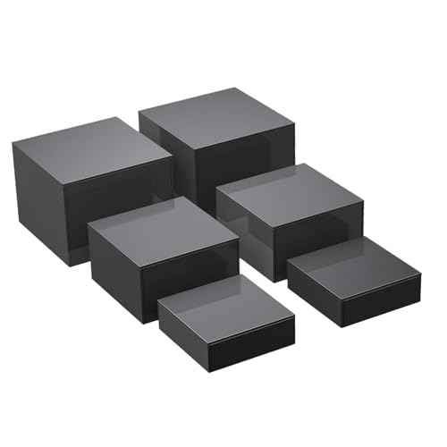 Folpus 6 × Acryl Buffet Riser Lebensmittel Riser für Buffet-Tisch, Cube Verschachtelung Riser, Desserts Display Stand, Hintergrund Schaumstoff Requisiten für Kosmetik, Schmuck, Collectibles, Schwarz Folpus 6 × Acryl Buffet Riser Lebensmittel Riser für Buffet-Tisch, Cube Verschachtelung Riser, Desserts Display Stand, Hintergrund Schaumstoff Requisiten für Kosmetik, Schmuck, Collectibles, Schwarz von Folpus
