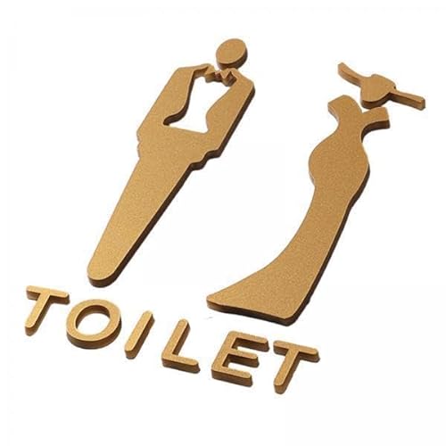 Folpus 6x WC Schild, WC Türschild, Badezimmer Dekoration, Selbstklebend, Modernes Toilettenschild, WC Dekor Plakette für öffentliche Orte, Tür, Hotel von Folpus