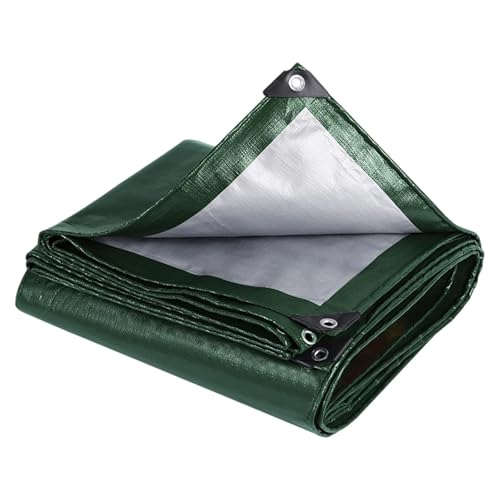 Folpus 9,8x13,1ft Große Wasserdichte Plane Grün mit Metallösen Zubehör PE Material von Folpus