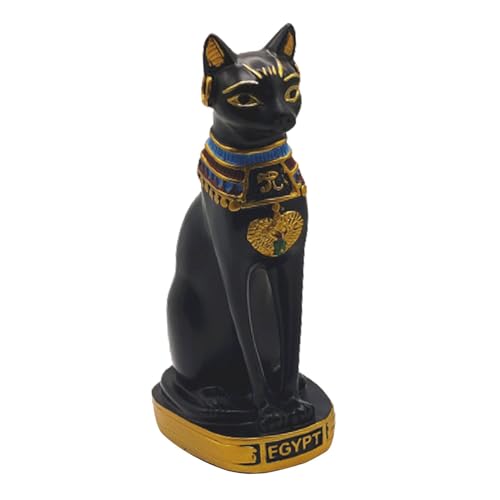 Folpus Ägyptische Katzen-Ornament-Statue, Baster-Göttin, Figur für Zuhause, Bar, Büro, Tischplatte, S von Folpus