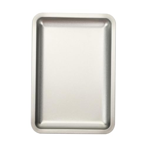 Folpus Badezimmer-Waschtisch-Tablett, Nagelkunst-Desktop-Werkzeug-Tablett, dekoratives Ablagefach für Nachttisch, Silber von Folpus
