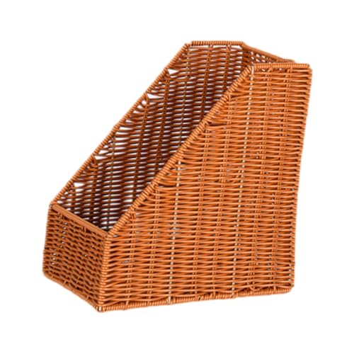 Folpus Bookend Desk Bookshelf Newspaper Halter Display Ständer gewebte Organizer Rack für Workspace Farmhouse Klassenzimmerdateien, 15cmx25.5cmx27cm von Folpus