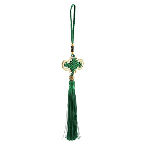 Folpus Chinesisches Knoten Dekor Handgefertigtes Ornament Nylon Handarbeit Glücksbringer Traditionelles Symbol für Wohnzimmer Schlafzimmer Hochzeiten, Grün von Folpus