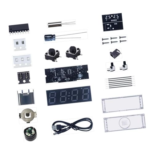 Folpus DIY Digitaluhr Kit, Elektronische Uhr mit Temperatur Und Feuchtigkeitsmessung, Lötprojekt für Zuhause, Mehrfarbig, mit Deckel Folpus DIY Digitaluhr Kit, Elektronische Uhr mit Temperatur Und Feuchtigkeitsmessung, Lötprojekt für Zuhause, Mehrfarbig, mit Deckel von Folpus