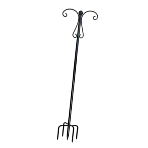 Folpus Doppelter Hirtenhaken, Gartenhaken, wetterbeständiger Metallaufhänger, Vogelfutterstange für -Futterspender, Blumentopf, Hinterhof, 155 cm von Folpus