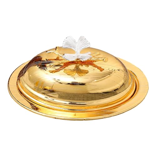 Folpus Europäische Butterdose mit Deckel, Butteraufbewahrungshalter, dekorativer Vorspeisenteller aus geprägtem Metall für die Arbeitsplatte mit Süßigkeiten, Oval Folpus Europäische Butterdose mit Deckel, Butteraufbewahrungshalter, dekorativer Vorspeisenteller aus geprägtem Metall für die Arbeitsplatte mit Süßigkeiten, Oval von Folpus