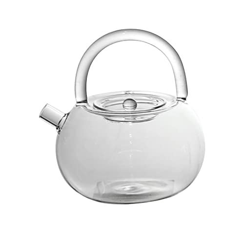 Folpus Glas Teekanne Hitzebeständige Herdplatte Sicherheit Bequemes Handblasen 780 Ml mit Griff Eleganter Langlebiger Teekessel für Party Teekocher Camping, EIN von Folpus