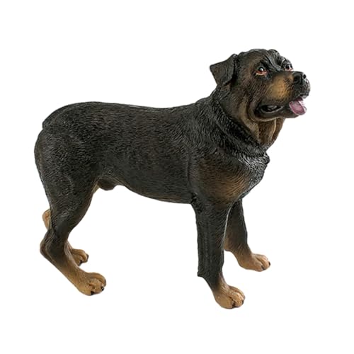 Folpus Hundefigur Statue Gartenstatue Tierspielzeug Langlebige Simulation Hundeornamente Hundeskulpturen für Heimdekoration Jungen Mädchen Kinder, Rottweiler von Folpus