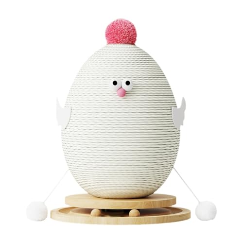 Folpus Katzenkratzbaum Kratzstange mit Sockel Kratzspielzeug Chick Cat Scratcher Spielzeug zum Spielen, Weiß von Folpus