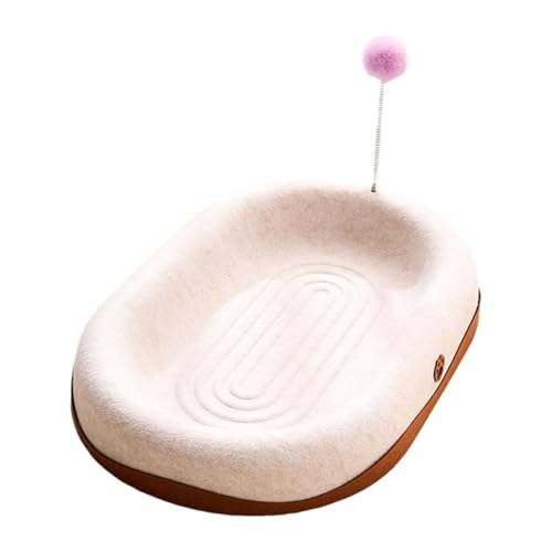 Folpus Katzenkratzbrett, oval, für Katzen, Kratzbrett, Übung, Jagen, Möbelschutz, Sofaschutz, Katzenkratzbrett, Katzenbett, mit Spring Ball von Folpus