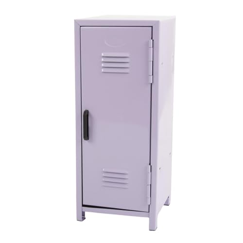 Folpus Kleiner Schreibtisch-Schließfach, Schreibtischschrank, dekorative Miniatur-Box, Schreibtisch-Aufbewahrungs-Organizer für Karten, Schlüssel, Puppen, Violett von Folpus