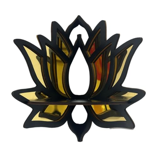 Folpus Lotus Eckregal Holzwandregale Holz hängende Hexendekoration montiertes ätherisches Öl Display Regal für Wohnzimmer von Folpus
