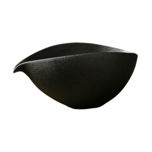 Folpus Matcha-Schüssel aus Keramik, handgefertigt, Tasse für grünen Tee mit Ausgießer, 180 ML, traditionelle japanische Matcha-Schüssel für Freunde, Schwarz Folpus Matcha-Schüssel aus Keramik, handgefertigt, Tasse für grünen Tee mit Ausgießer, 180 ML, traditionelle japanische Matcha-Schüssel für Freunde, Schwarz von Folpus