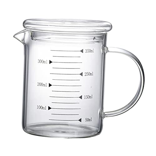 Folpus Messbecher Aus Glas, Transparente Krüge für Wassermilchgetränke, 350ml von Folpus