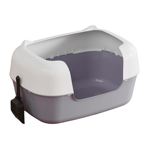 Folpus Offene Katzentoilette, halbgeschlossene Katzentoilette, Spritzschutz, Kätzchentoilette, Katzenreinigungsbecken für kleine und große Katzen, Grau Folpus Offene Katzentoilette, halbgeschlossene Katzentoilette, Spritzschutz, Kätzchentoilette, Katzenreinigungsbecken für kleine und große Katzen, Grau von Folpus